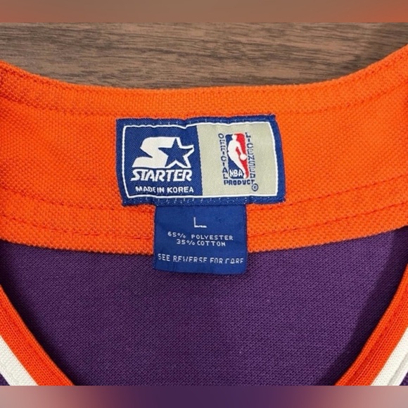 Vintage Phoenix Suns STARTER Made in Korea NBA Button Jersey Shirt Adult LARGE - Picture 4 of 7